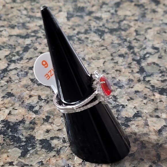 Ring Bomb RBP4508 The Sterling Club Pink Bi Color Tourmaline Sz 6 - Picture 3 of 5